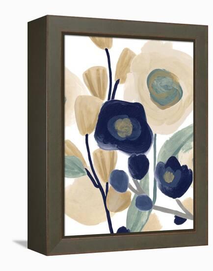 Blue Poppy Cascade I-June Vess-Framed Stretched Canvas