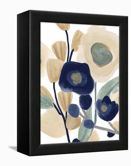 Blue Poppy Cascade I-June Vess-Framed Stretched Canvas