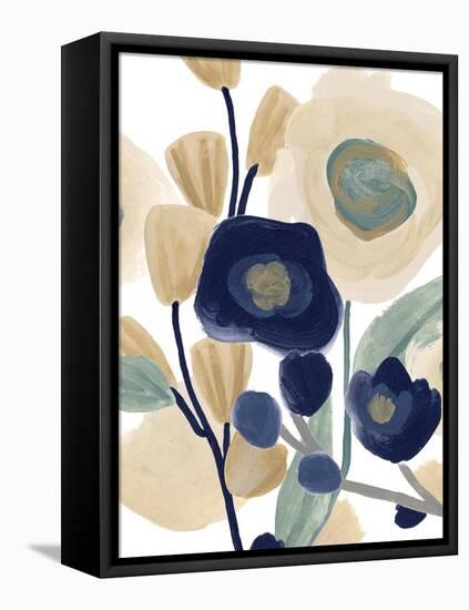 Blue Poppy Cascade I-June Vess-Framed Stretched Canvas