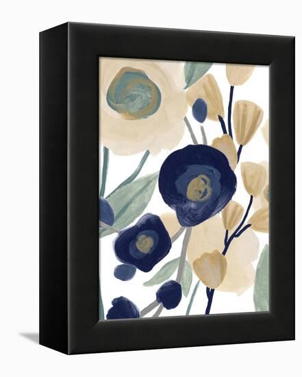 Blue Poppy Cascade II-June Vess-Framed Stretched Canvas