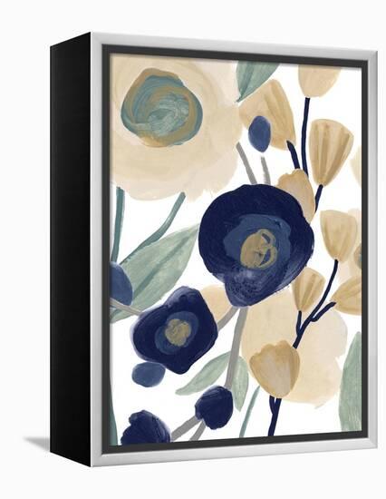 Blue Poppy Cascade II-June Vess-Framed Stretched Canvas