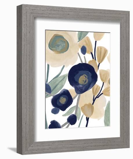 Blue Poppy Cascade II-June Vess-Framed Art Print