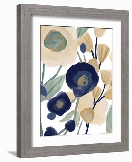Blue Poppy Cascade II-June Vess-Framed Art Print