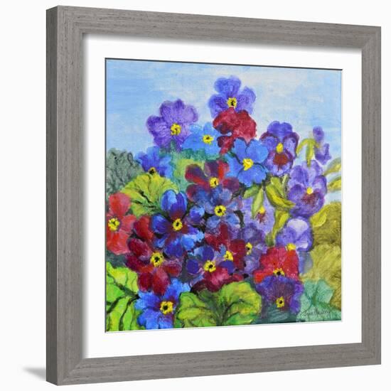 Blue Primroses-Joan Thewsey-Framed Giclee Print