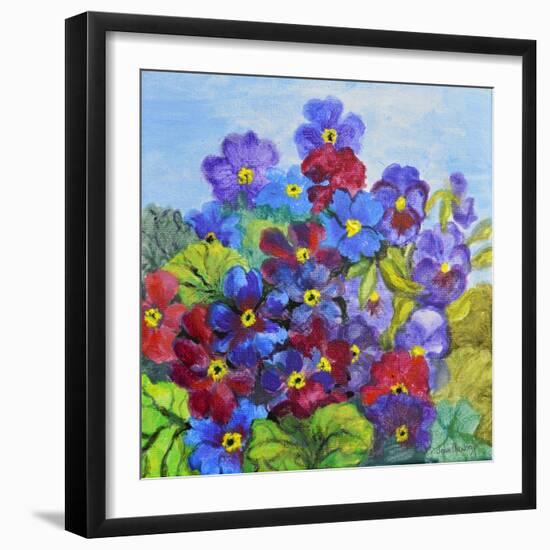 Blue Primroses-Joan Thewsey-Framed Giclee Print