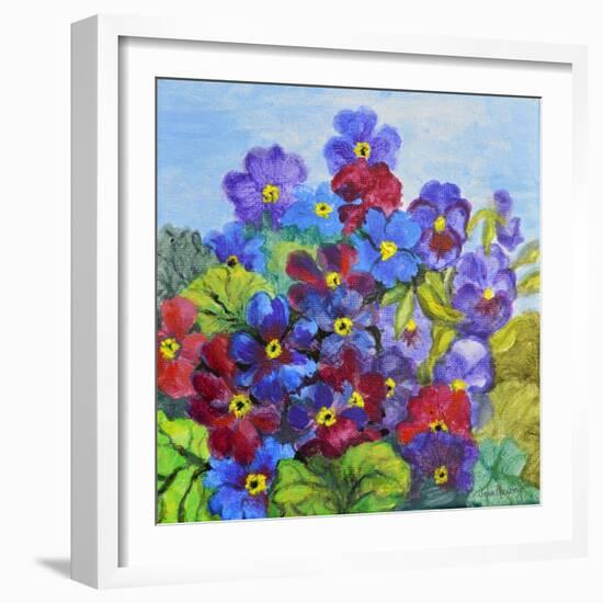 Blue Primroses-Joan Thewsey-Framed Giclee Print