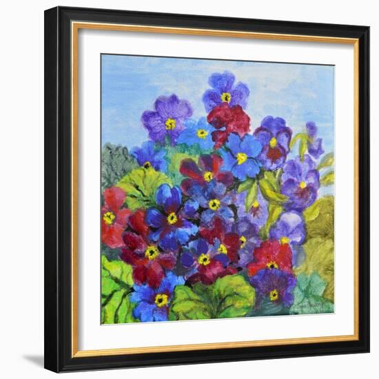 Blue Primroses-Joan Thewsey-Framed Giclee Print