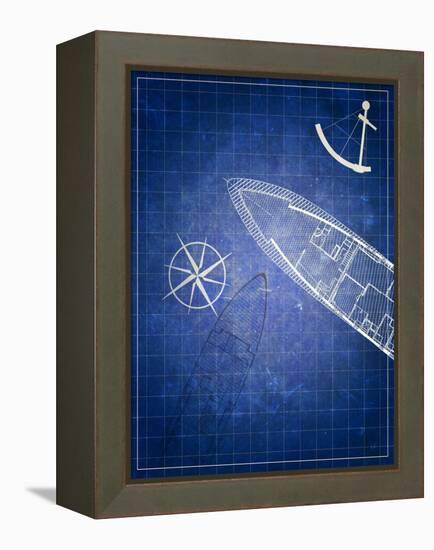 Blue Prints II-Addie Marie-Framed Stretched Canvas