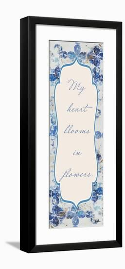 Blue Quadrefoil With Words II-Patricia Pinto-Framed Art Print