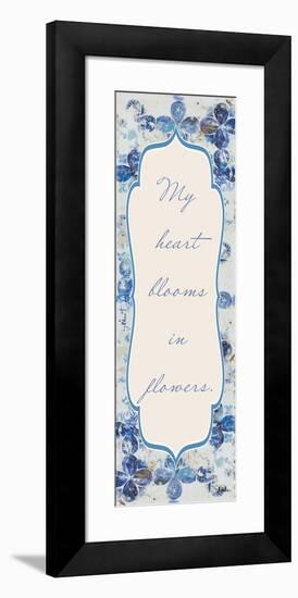 Blue Quadrefoil With Words II-Patricia Pinto-Framed Art Print