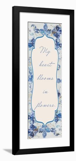 Blue Quadrefoil With Words II-Patricia Pinto-Framed Art Print