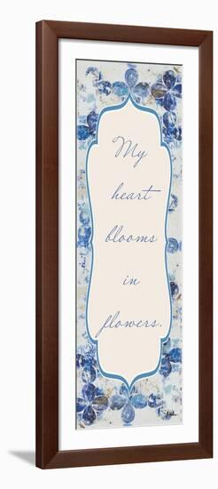 Blue Quadrefoil With Words II-Patricia Pinto-Framed Art Print