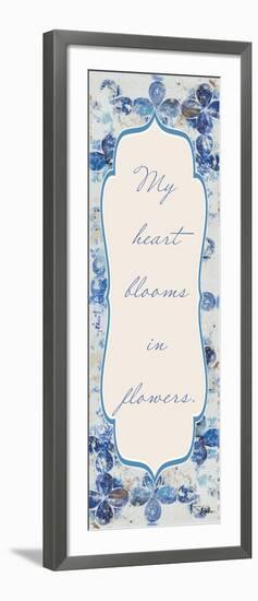 Blue Quadrefoil With Words II-Patricia Pinto-Framed Art Print