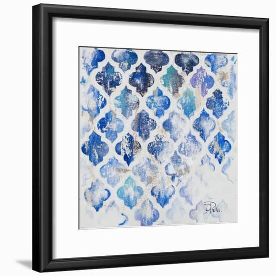 Blue Quatrefoil II-Patricia Pinto-Framed Art Print