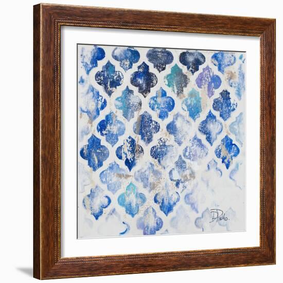 Blue Quatrefoil II-Patricia Pinto-Framed Art Print