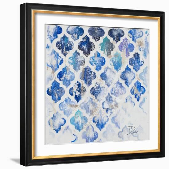 Blue Quatrefoil II-Patricia Pinto-Framed Art Print