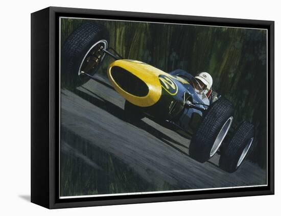 Blue Race Car-William Vanderdasson-Framed Premier Image Canvas