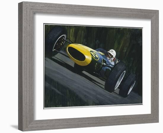 Blue Race Car-William Vanderdasson-Framed Giclee Print