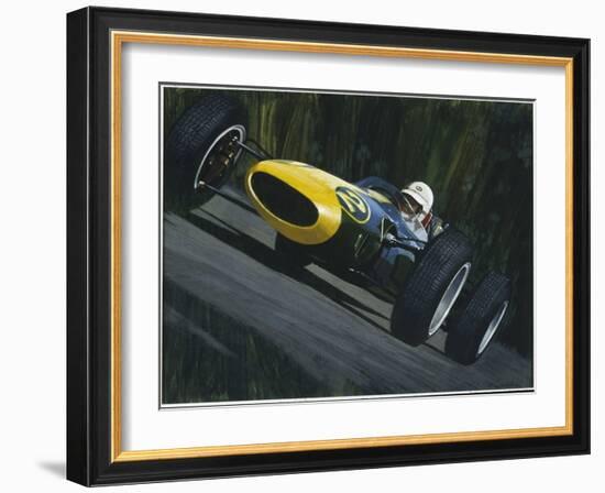 Blue Race Car-William Vanderdasson-Framed Giclee Print