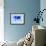 Blue Radiant World Map-NaxArt-Framed Art Print displayed on a wall
