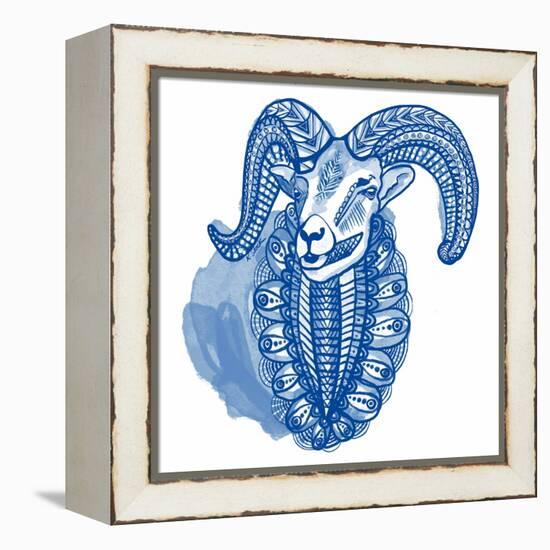 Blue Ram-Kerstin Stock-Framed Stretched Canvas