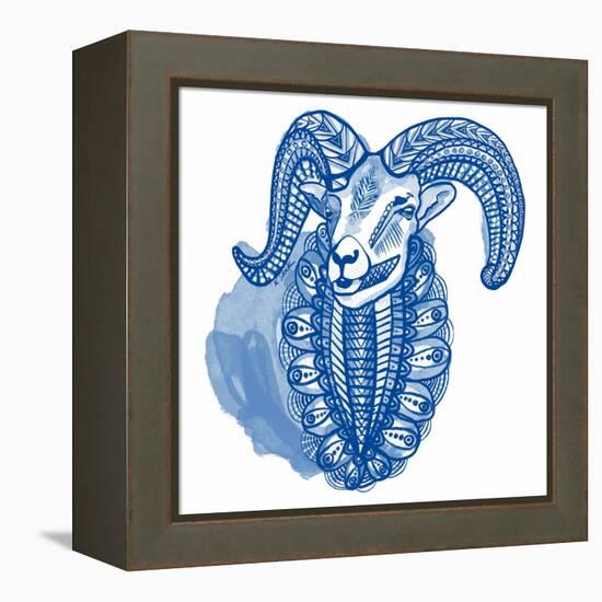 Blue Ram-Kerstin Stock-Framed Stretched Canvas