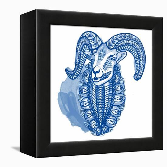 Blue Ram-Kerstin Stock-Framed Stretched Canvas