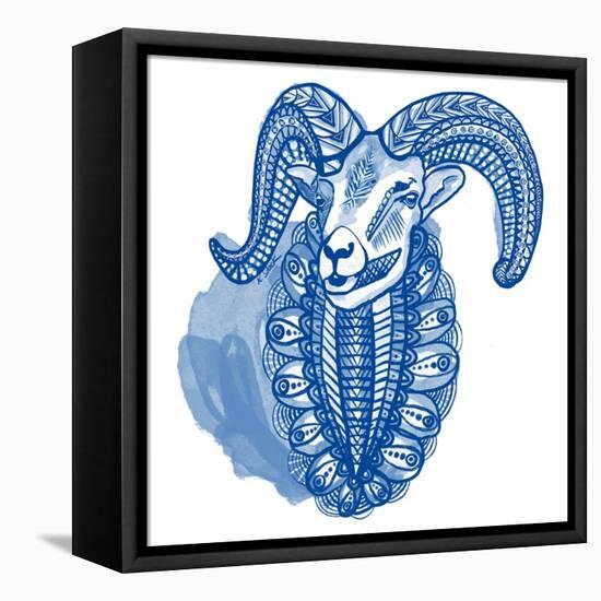 Blue Ram-Kerstin Stock-Framed Stretched Canvas