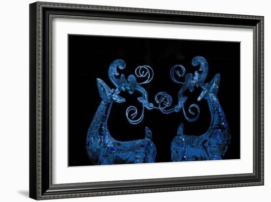 Blue Reindeer Repainted Photograph-Joy Lions-Framed Giclee Print