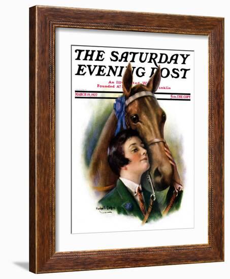 "Blue Ribbon Winner," Saturday Evening Post Cover, March 19, 1927-William Haskell Coffin-Framed Giclee Print