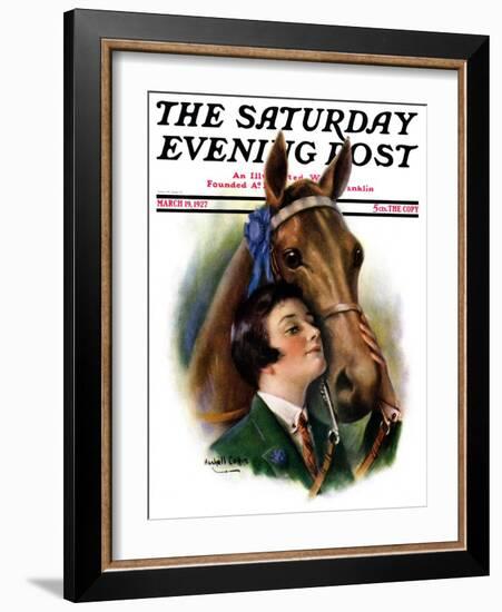 "Blue Ribbon Winner," Saturday Evening Post Cover, March 19, 1927-William Haskell Coffin-Framed Giclee Print