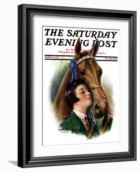 "Blue Ribbon Winner," Saturday Evening Post Cover, March 19, 1927-William Haskell Coffin-Framed Giclee Print