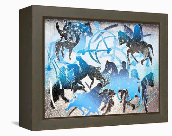 Blue Riders, 2000-Gloria Wallington-Framed Premier Image Canvas