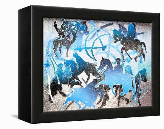 Blue Riders, 2000-Gloria Wallington-Framed Premier Image Canvas