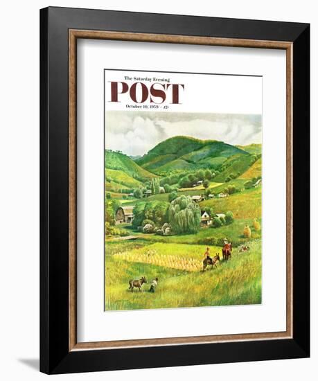 "Blue Ridge Burro Ride" Saturday Evening Post Cover, October 10, 1959-John Clymer-Framed Giclee Print