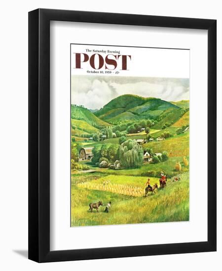 "Blue Ridge Burro Ride" Saturday Evening Post Cover, October 10, 1959-John Clymer-Framed Giclee Print