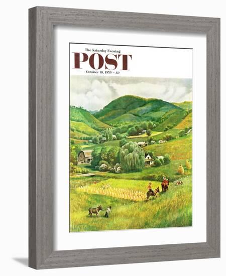 "Blue Ridge Burro Ride" Saturday Evening Post Cover, October 10, 1959-John Clymer-Framed Giclee Print