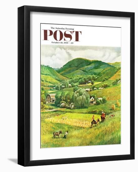 "Blue Ridge Burro Ride" Saturday Evening Post Cover, October 10, 1959-John Clymer-Framed Giclee Print