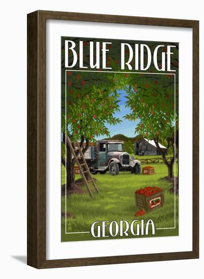 Blue Ridge, Georgia - Apple Harvest-Lantern Press-Framed Art Print