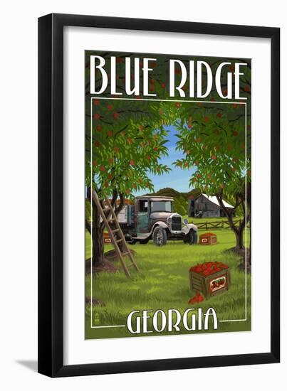 Blue Ridge, Georgia - Apple Harvest-Lantern Press-Framed Art Print