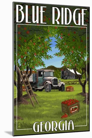 Blue Ridge, Georgia - Apple Harvest-Lantern Press-Mounted Art Print