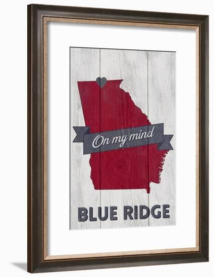 Blue Ridge, Georgia - on My Mind-Lantern Press-Framed Art Print