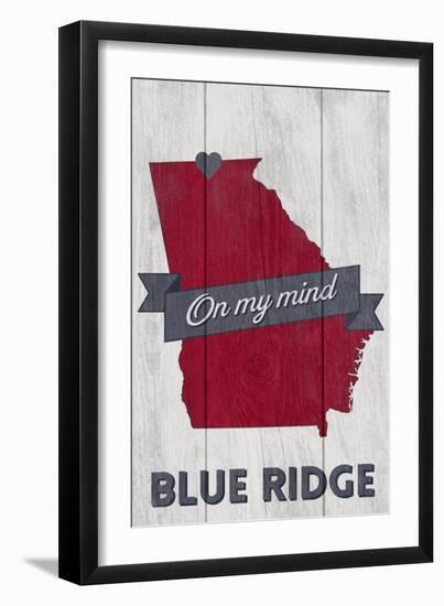 Blue Ridge, Georgia - on My Mind-Lantern Press-Framed Art Print