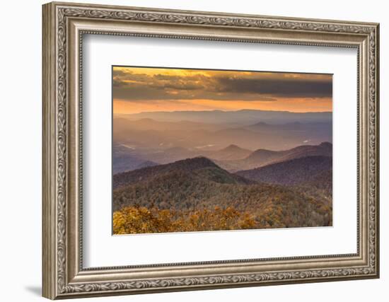 Blue Ridge Mountains at Dusk in North Georgia, Usa.-SeanPavonePhoto-Framed Photographic Print