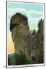 Blue Ridge Mountains, North Carolina - Chimney Rock Scene-Lantern Press-Mounted Art Print