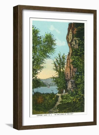 Blue Ridge Mountains, North Carolina - Lover's Leap Scene-Lantern Press-Framed Art Print