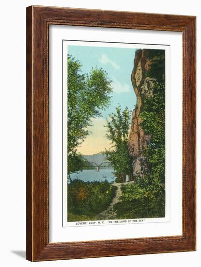 Blue Ridge Mountains, North Carolina - Lover's Leap Scene-Lantern Press-Framed Art Print