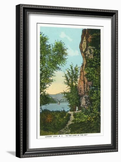 Blue Ridge Mountains, North Carolina - Lover's Leap Scene-Lantern Press-Framed Art Print