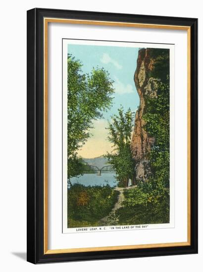 Blue Ridge Mountains, North Carolina - Lover's Leap Scene-Lantern Press-Framed Art Print