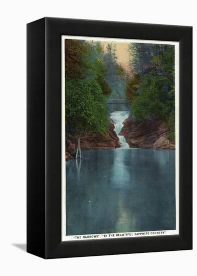 Blue Ridge Mountains, North Carolina - The Narrows-Lantern Press-Framed Stretched Canvas